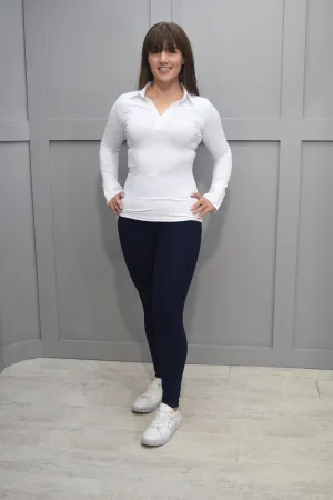 NO2MORO Plain White Open Collar Layering Shirt - Anna