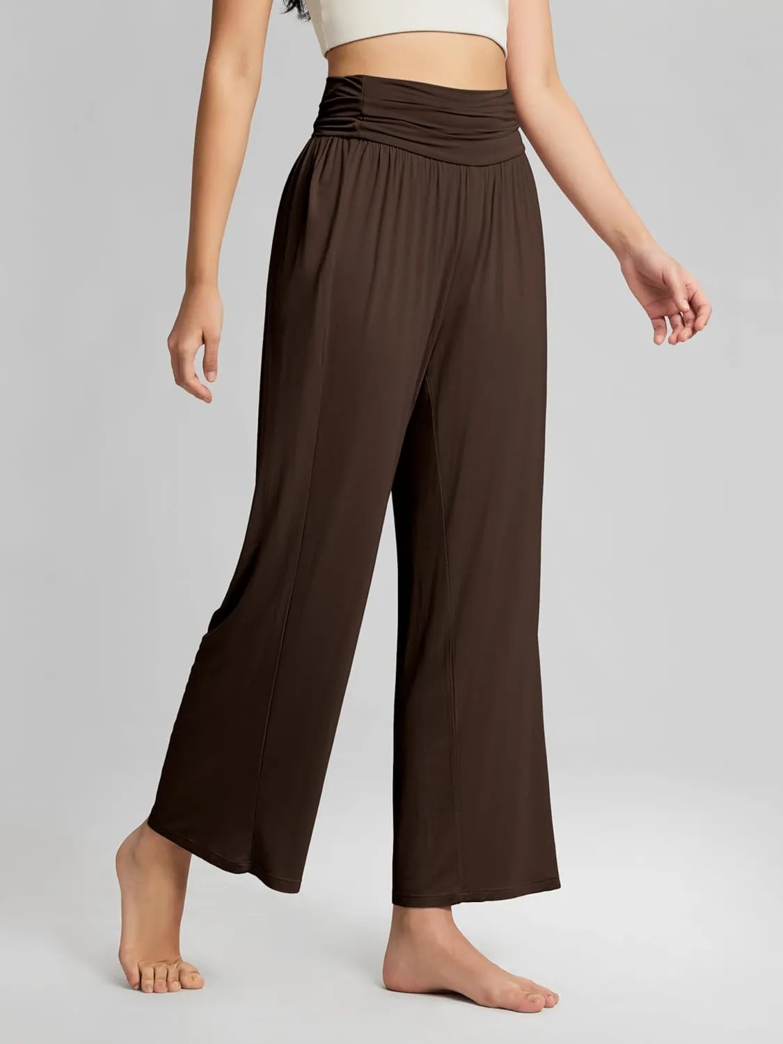 ODODOS Women's Wide Leg Palazzo Lounge Pants with Pockets Light Weight Loose Comfy Casual Pajama Pants-26/28/30"/32" Inseam