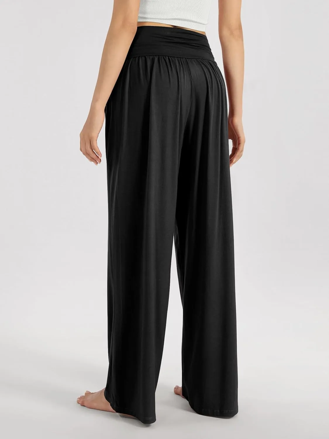 ODODOS Women's Wide Leg Palazzo Lounge Pants with Pockets Light Weight Loose Comfy Casual Pajama Pants-26/28/30"/32" Inseam