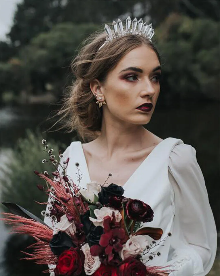 ON SALE - Wedding crown - ethereal princess crystal crown - Venine by Kezani