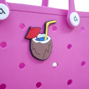Owllaser Coconut Juice  Charms, Rubber Beach Bag Tote Handbag Bogg Bag