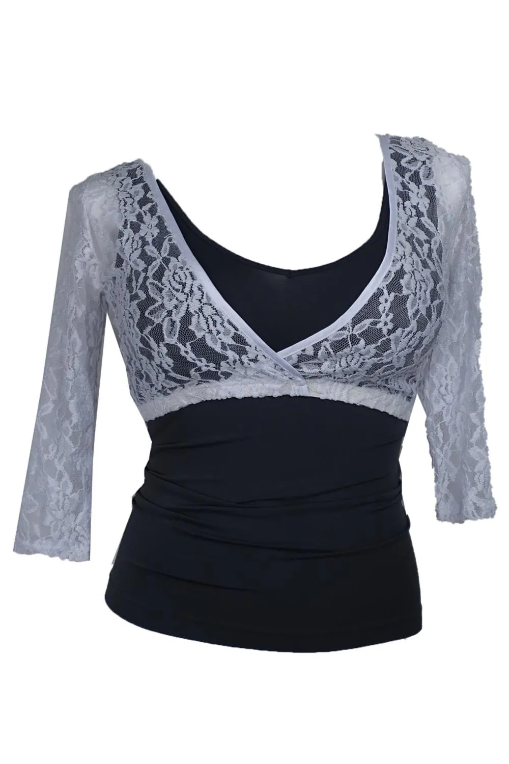 Papa Fashions 3/4 Sleeve Lace Coverup T2372