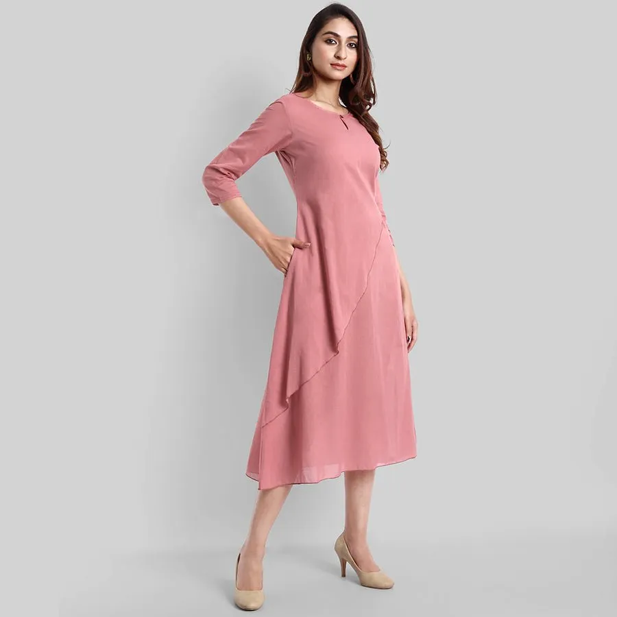Pink Mul Cotton Haseena Dress