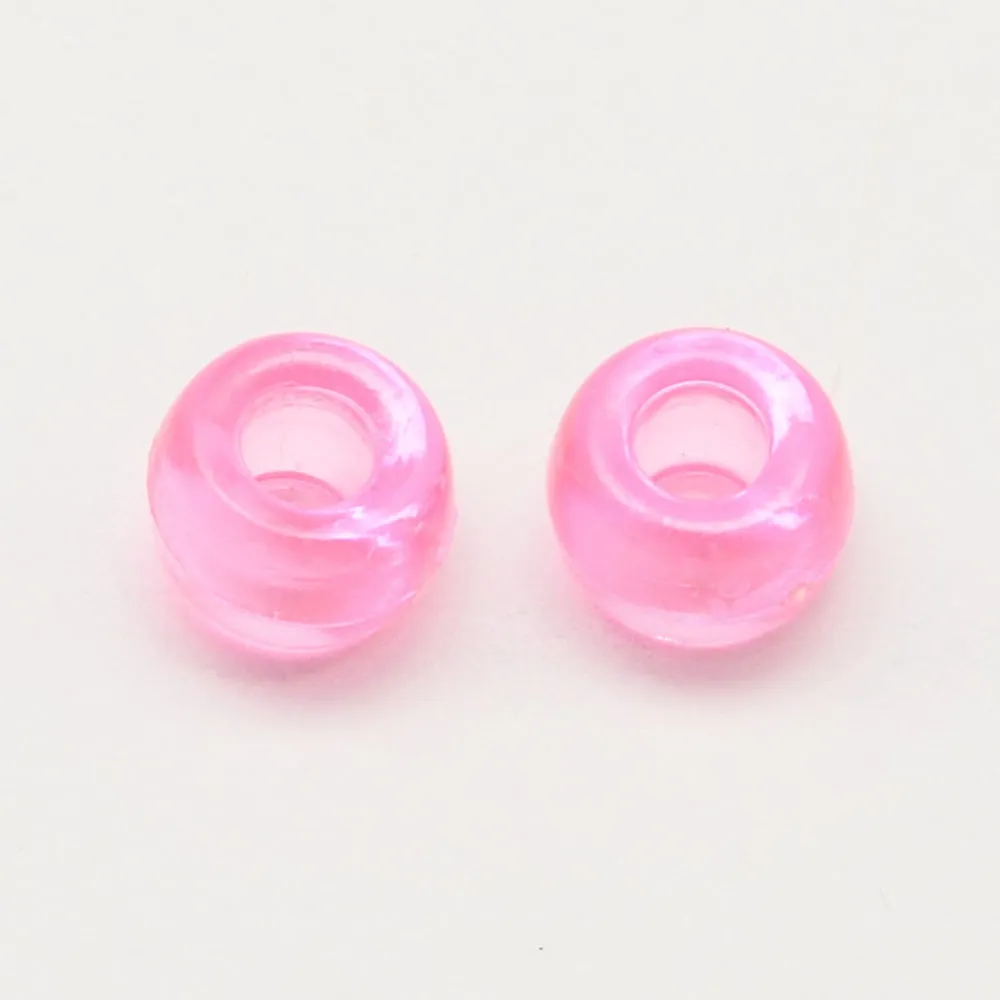 Pink Transparent - Acrylic Pony Beads