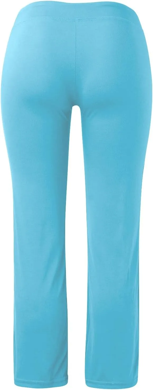 Plus Size Yoga Pants for Women 2024 Casual Drawstring Elastic High Waist Wide Leg Workout Pants Loose Comfy Trousers