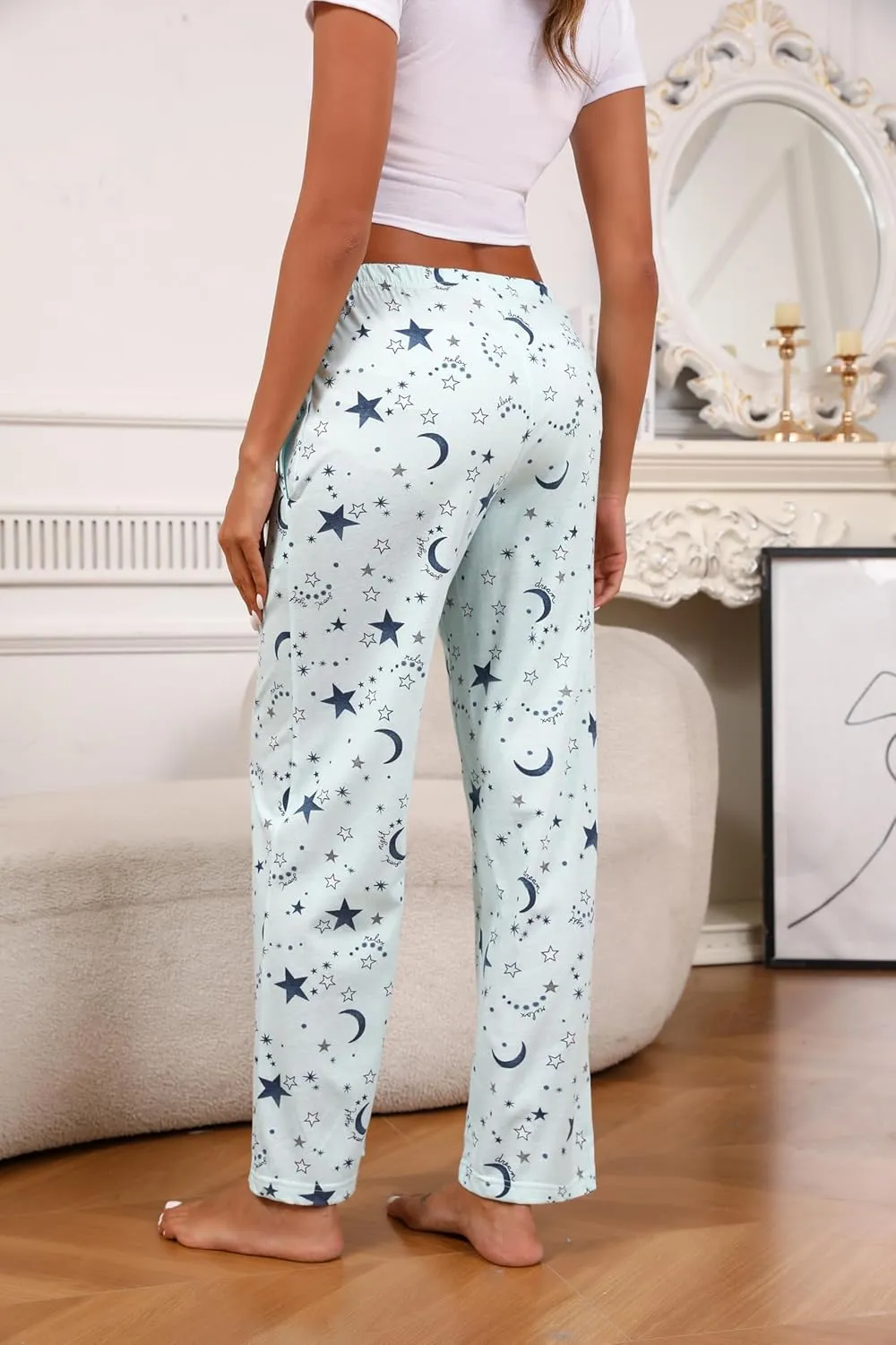 PNAEONG Pajama Pants Women 3 Pack Soft Cotton Lounge Pants Comfy Casual Pajama Bottoms with Elastic Waistband & Pockets
