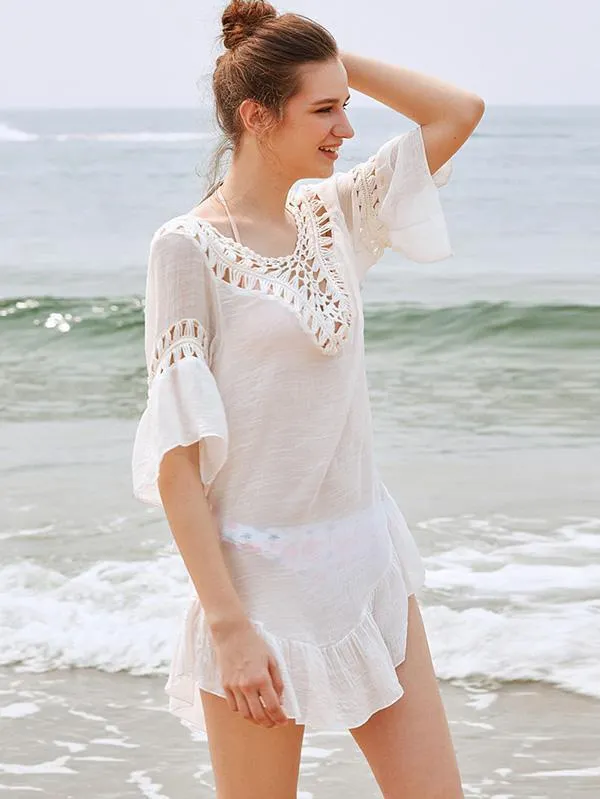 Pompoms Backless Cover-Ups Swimwear