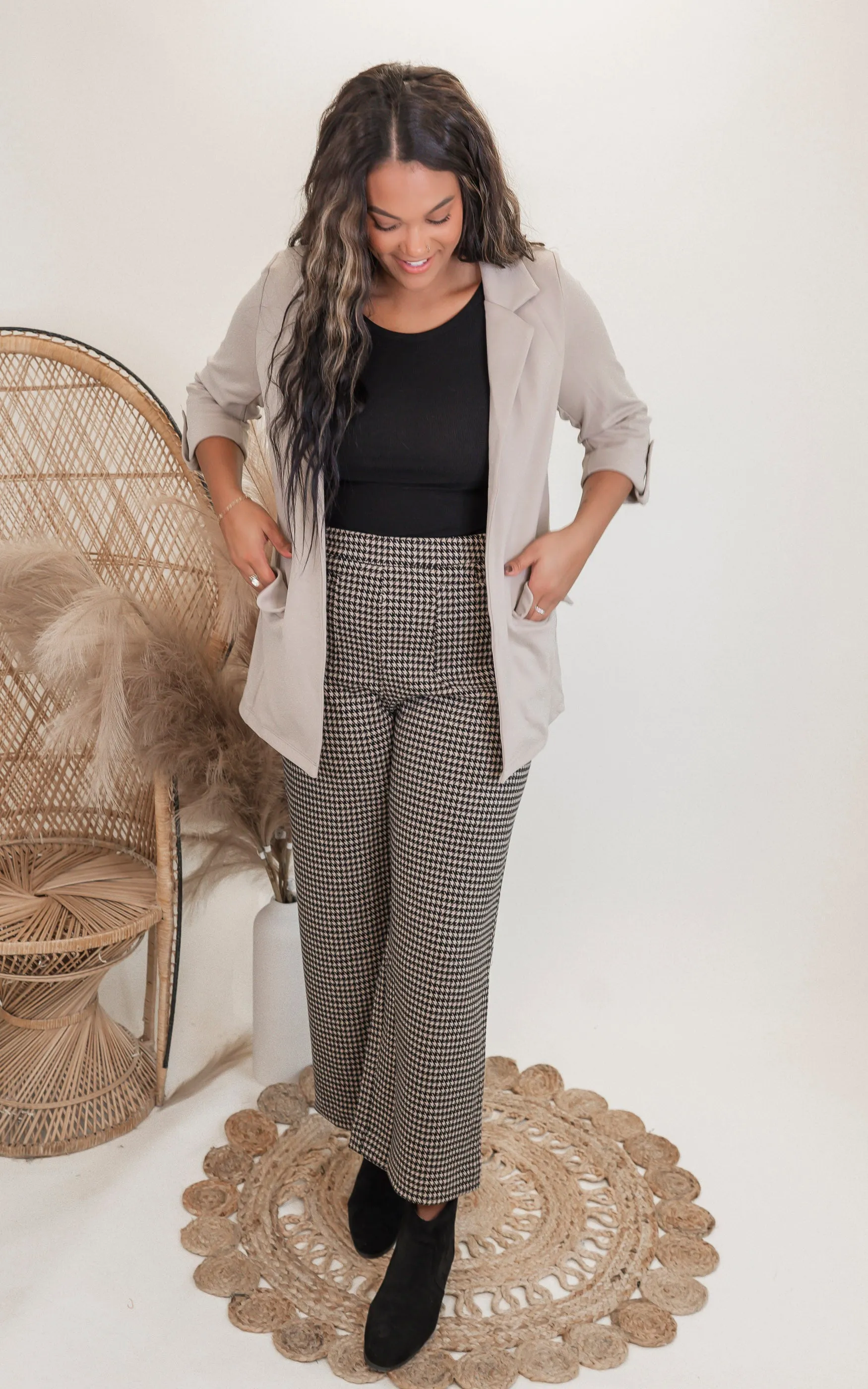 Ponte Open Front Roll Up Blazer - Final Sale
