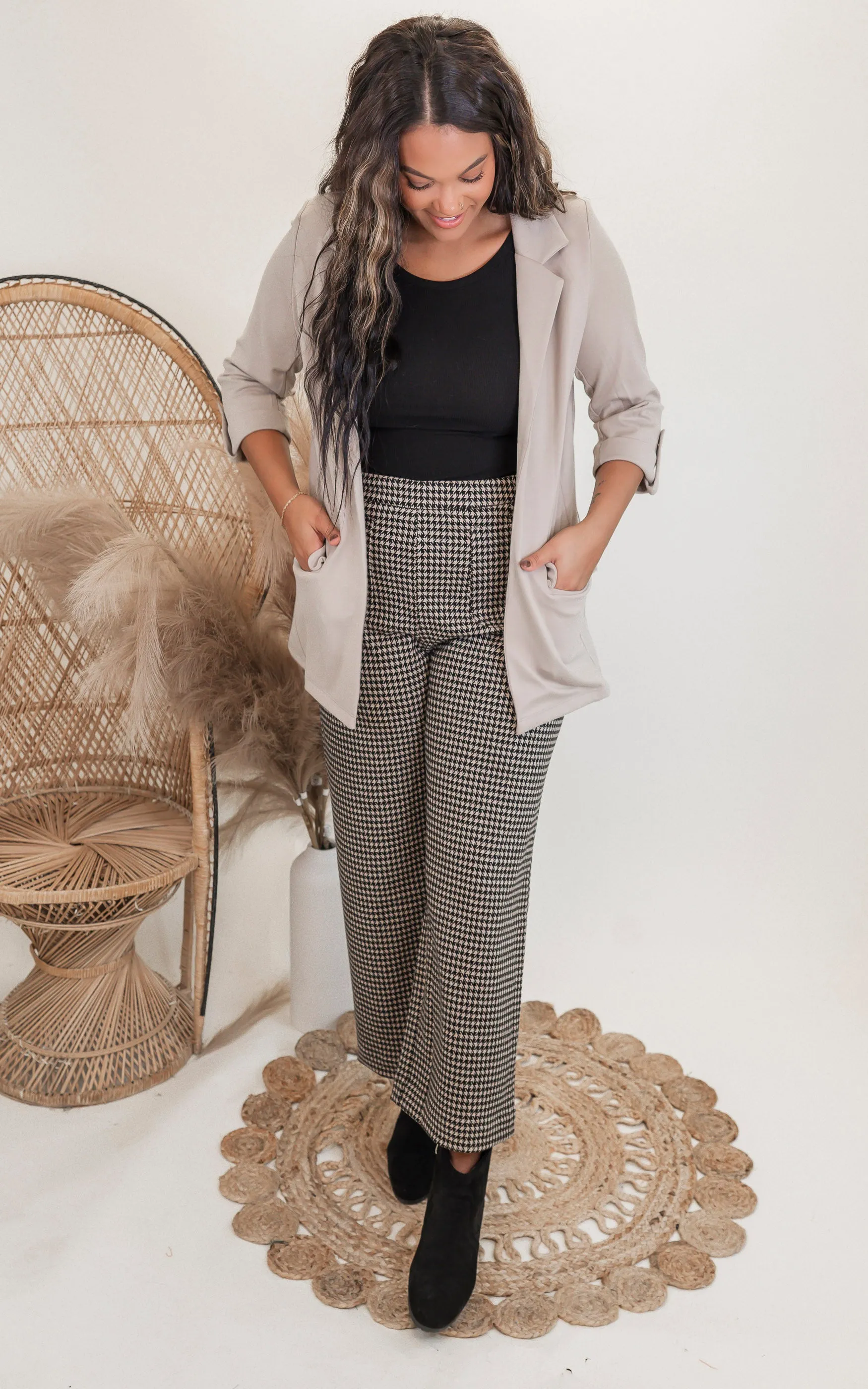 Ponte Open Front Roll Up Blazer - Final Sale