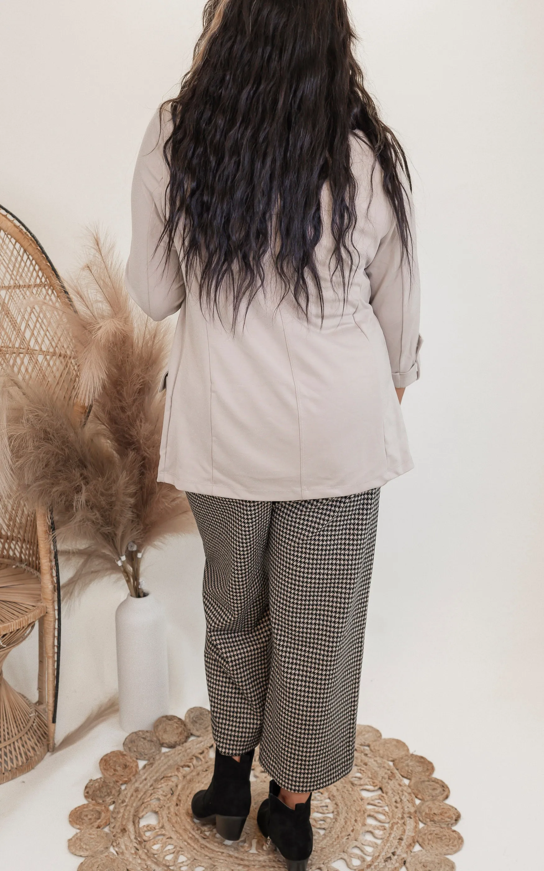 Ponte Open Front Roll Up Blazer - Final Sale
