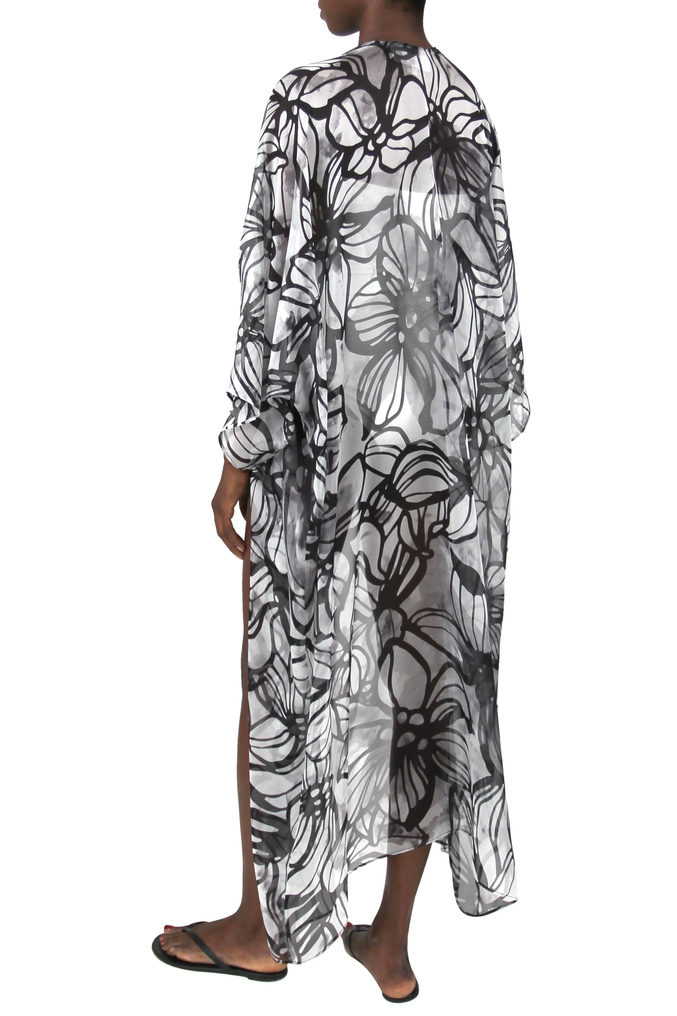 Printed Silk Chiffon Babani Cover Up