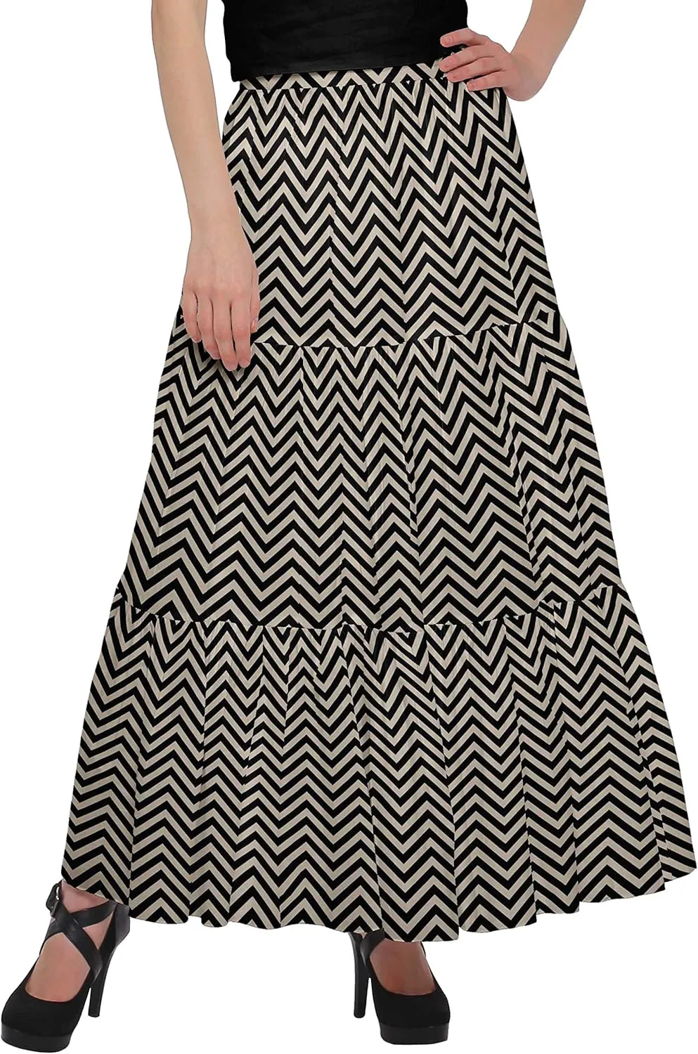 Printed Women Skirts Flared Wrap Style Skirt for Girls Casual Clothing