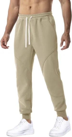 QWENTMTNTY Mens Slim Fit Joggers Sweatpants Athletic Workout Gym Pants Patchwork Big and Tall Comfy Cotton Sweat Pants