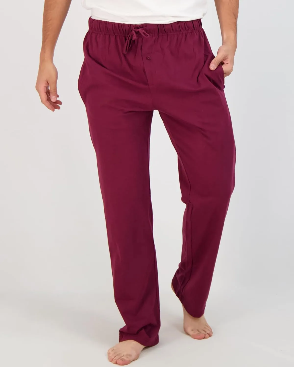Real Essentials 3 Pack: Men's Pajama Pants - Knit Cotton Flannel Plaid Lounge Bottoms (Available In Big & Tall)