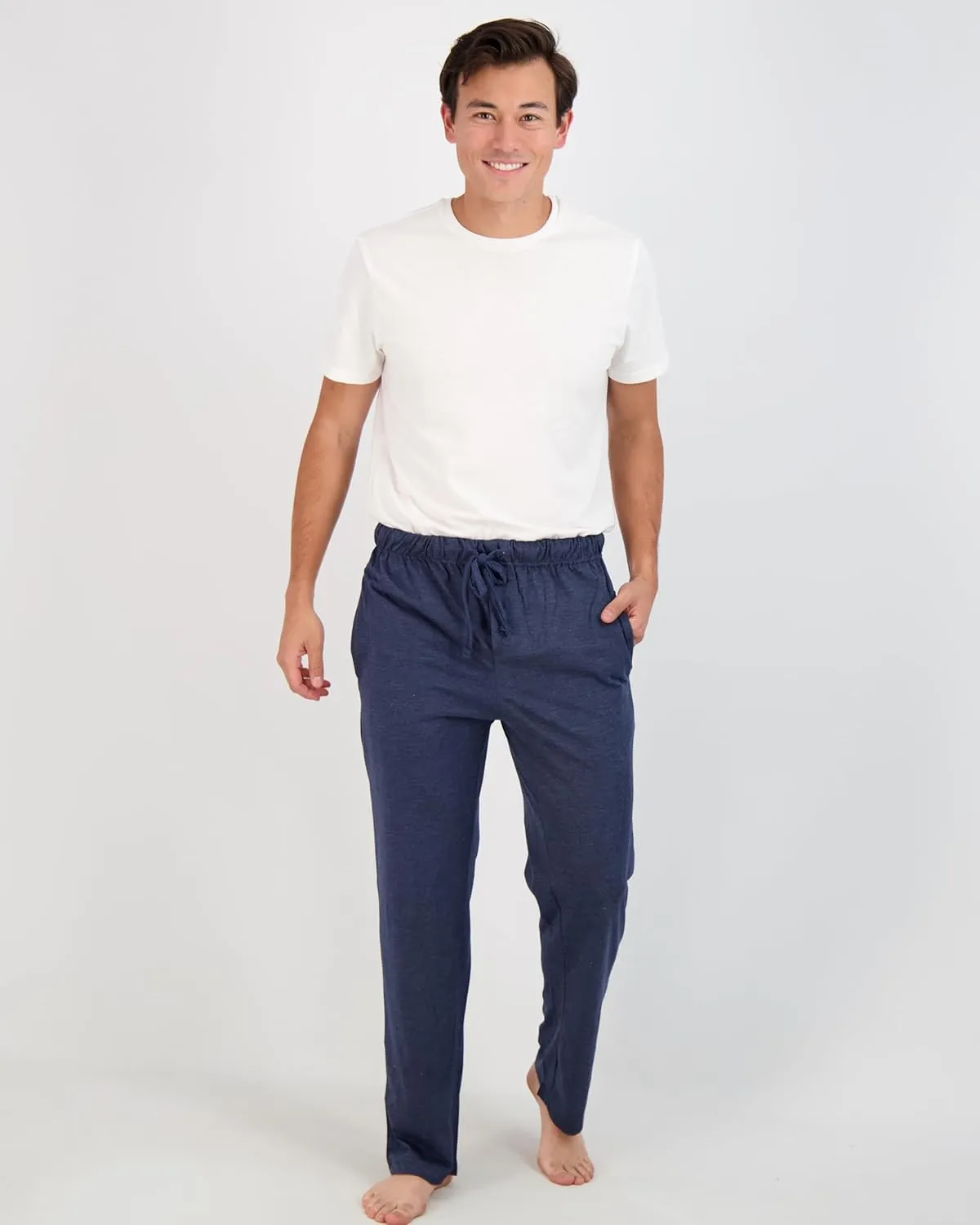 Real Essentials 3 Pack: Men's Pajama Pants - Knit Cotton Flannel Plaid Lounge Bottoms (Available In Big & Tall)