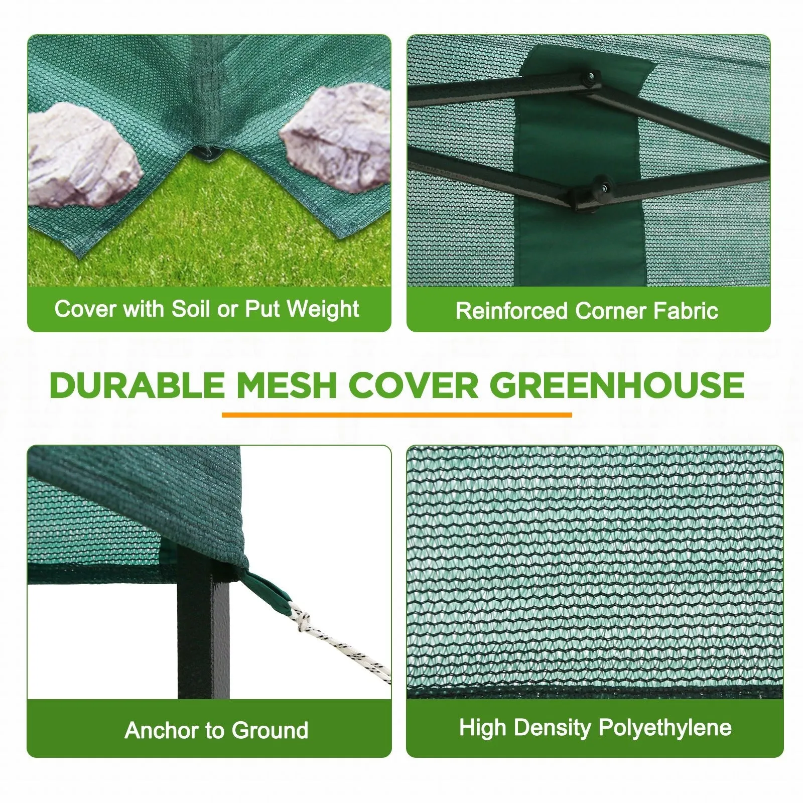 Replacement Mesh Cover for 8x6 Portable Walk-in Greenhouse(Frame Not Included), Green