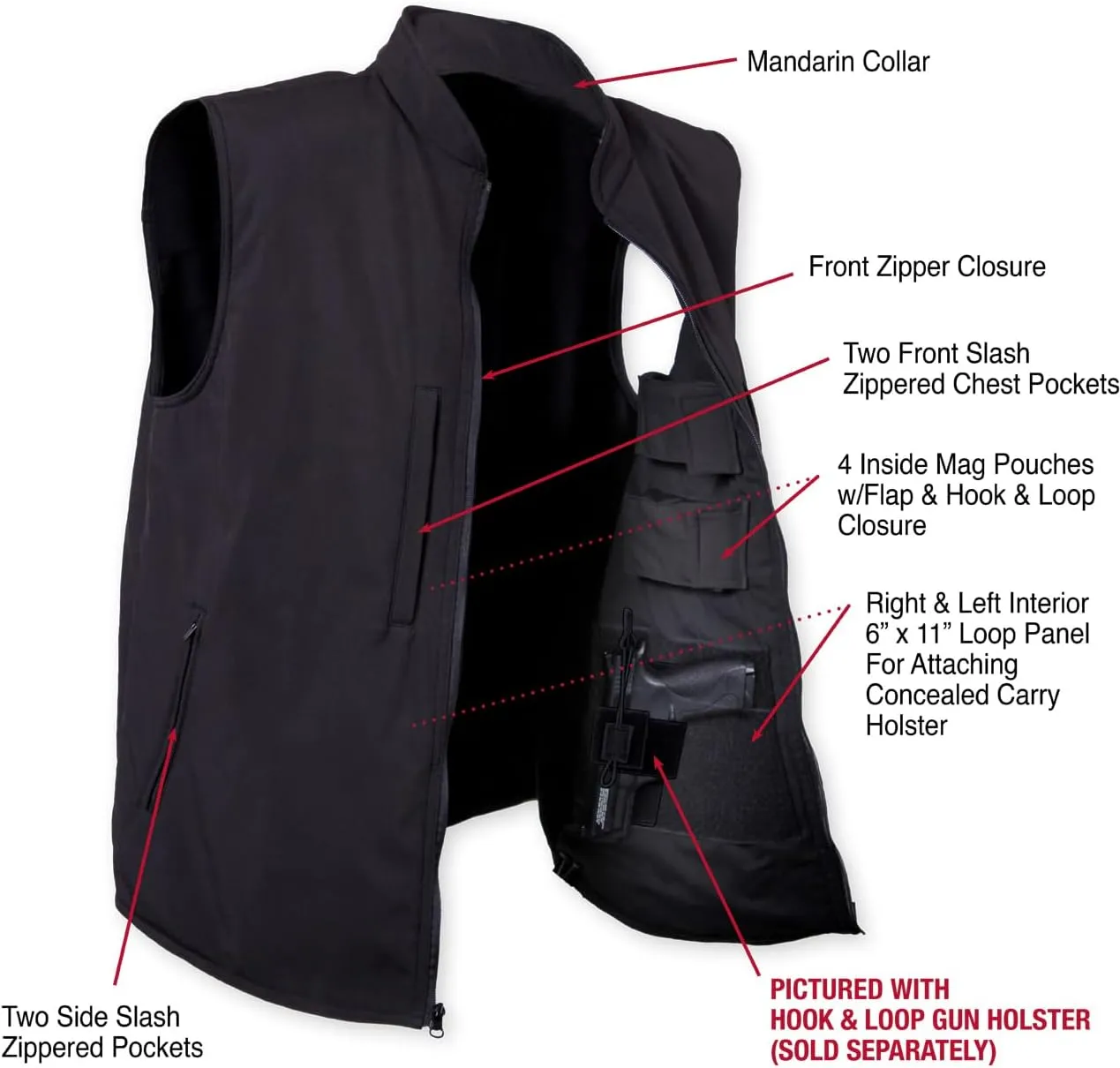 Rothco Men's Professional Conceal-Ops Soft Shell Vest