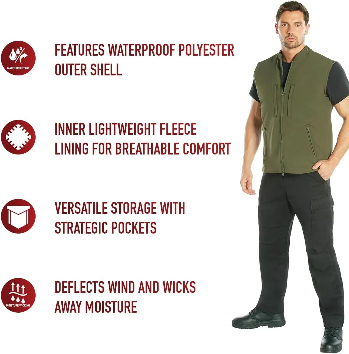Rothco Men's Professional Conceal-Ops Soft Shell Vest