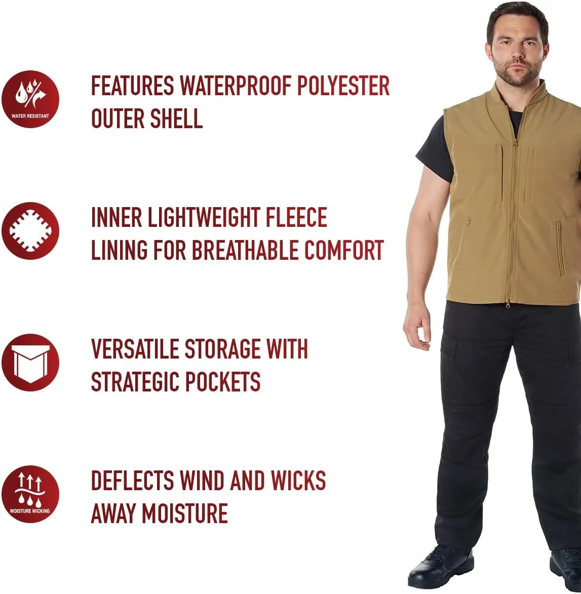 Rothco Men's Professional Conceal-Ops Soft Shell Vest