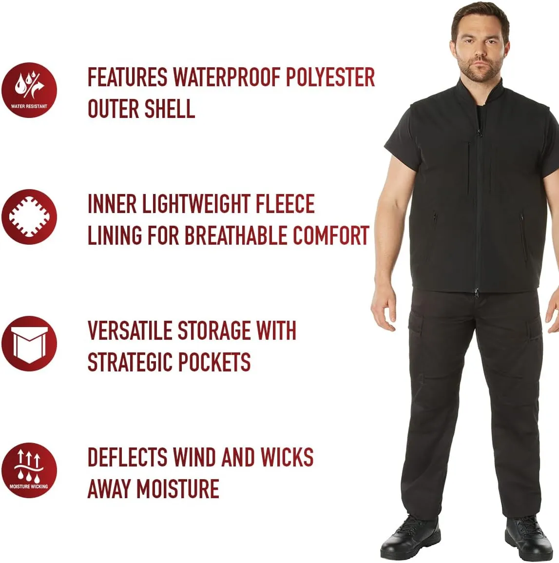 Rothco Men's Professional Conceal-Ops Soft Shell Vest
