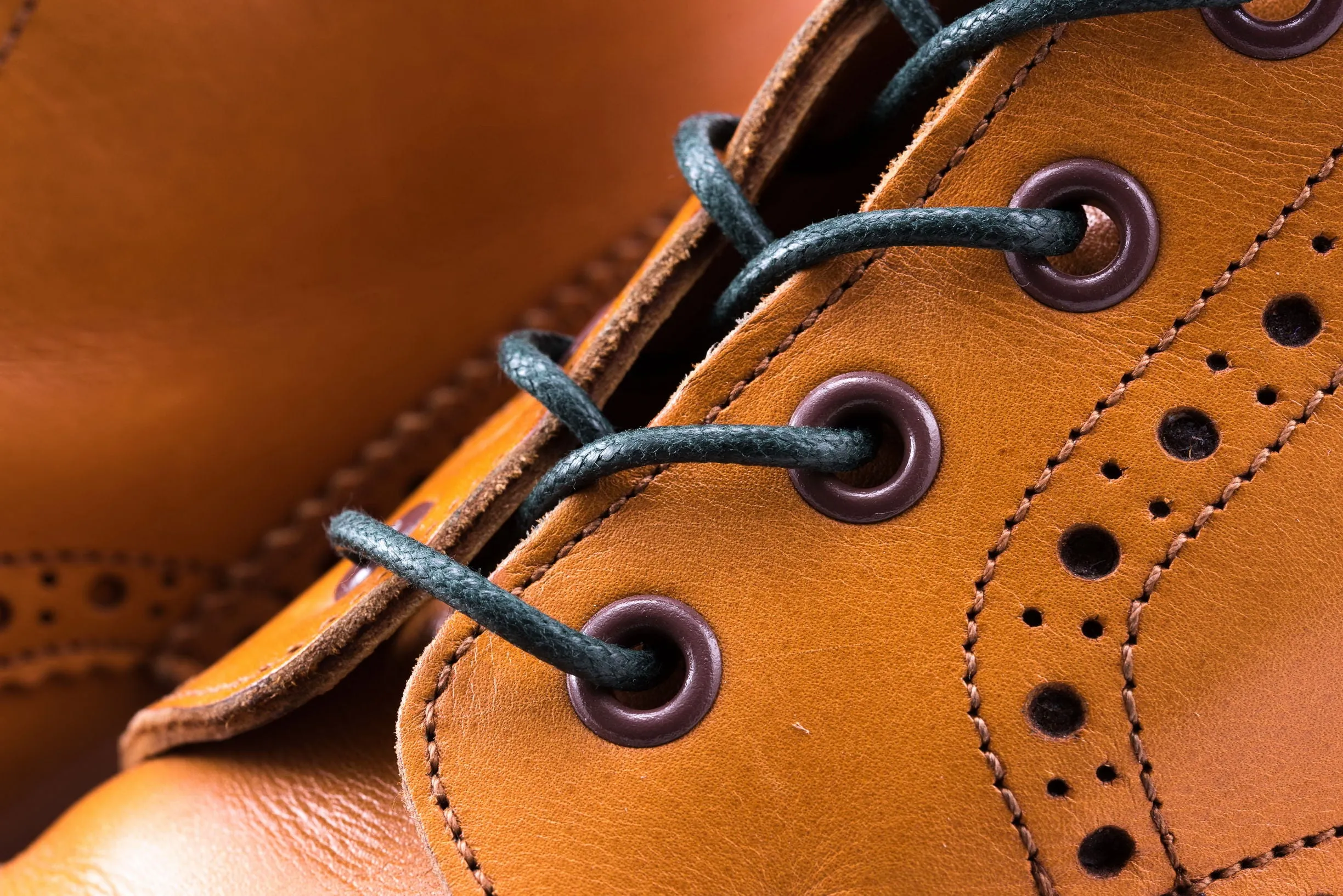 Round Dark Green Waxed Cotton Bootlaces