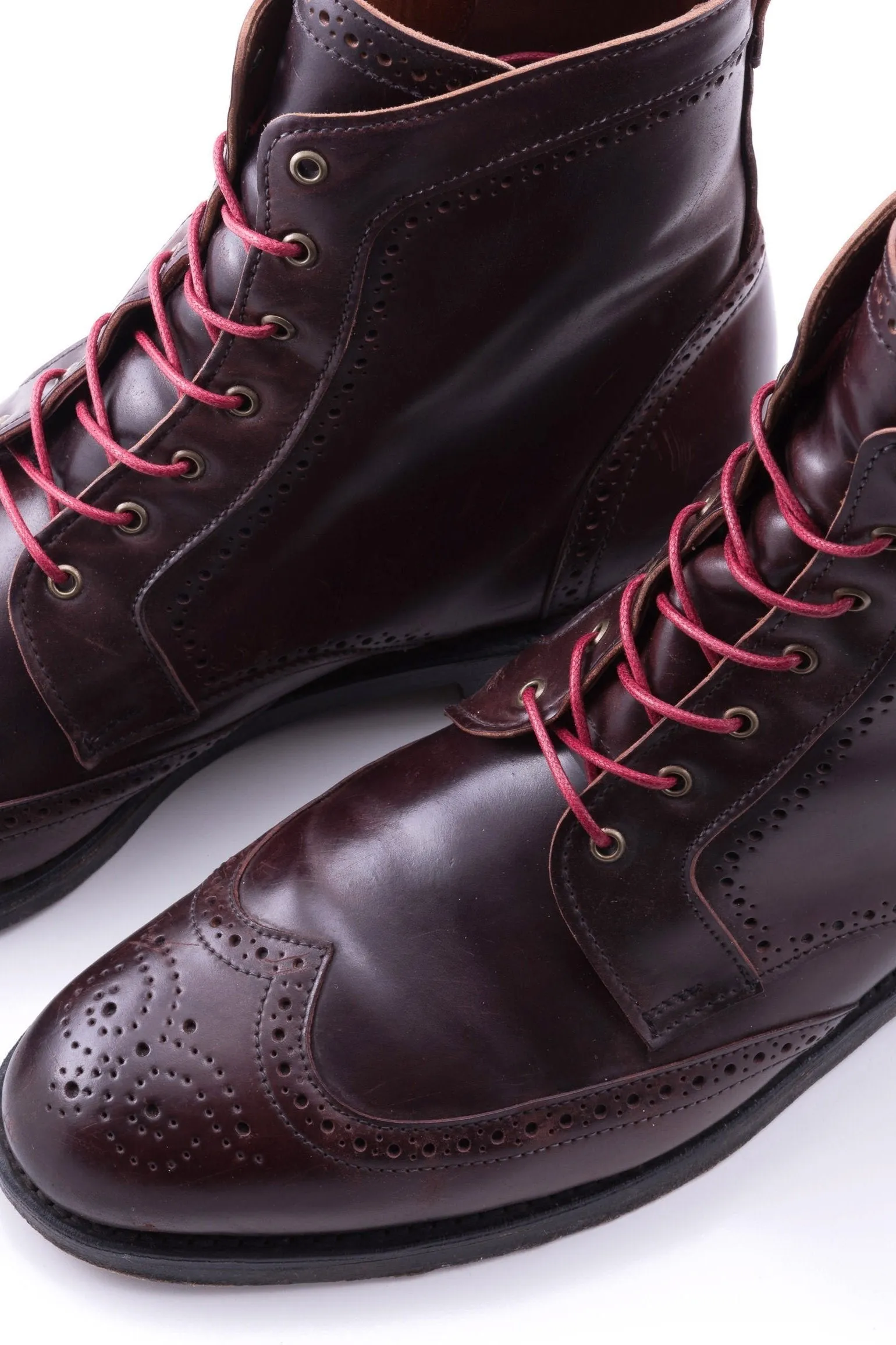 Round Red Waxed Cotton Bootlaces
