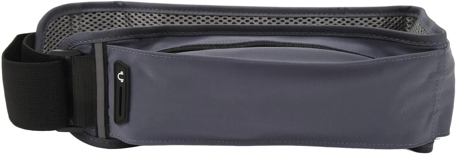 Running Belt Comfortable Adjustable Multiple Pockets Jogging Waist Bag Ideal for Exercise Fitness Travel (Gray)