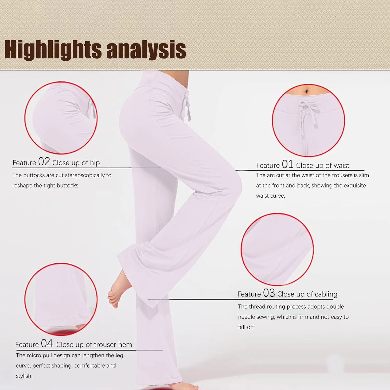 Ruziyoog Flared Yoga Pants for Women High Waist Stretchy Loose Casual Trousers Wide Leg Lounge Joggers Sweatpants