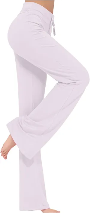 Ruziyoog Flared Yoga Pants for Women High Waist Stretchy Loose Casual Trousers Wide Leg Lounge Joggers Sweatpants