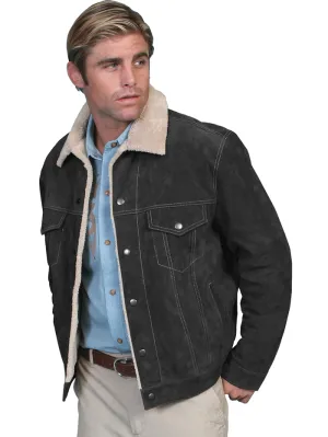 Scully 113-19 Mens Sherpa Lined Boar Suede Western Jacket Black