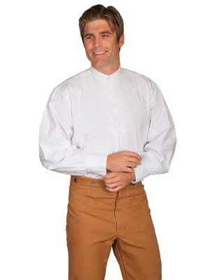 Scully 500020-WHT Mens RangeWear Pleated Front Western Shirt White