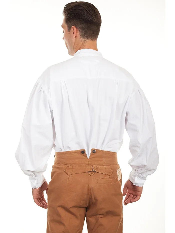 Scully 500020-WHT Mens RangeWear Pleated Front Western Shirt White