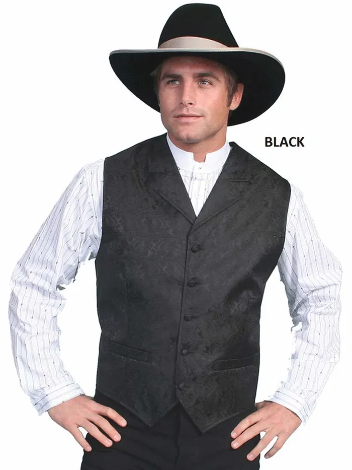 Scully RW093 Mens Rangewear Paisley Button Vest In Various Colors