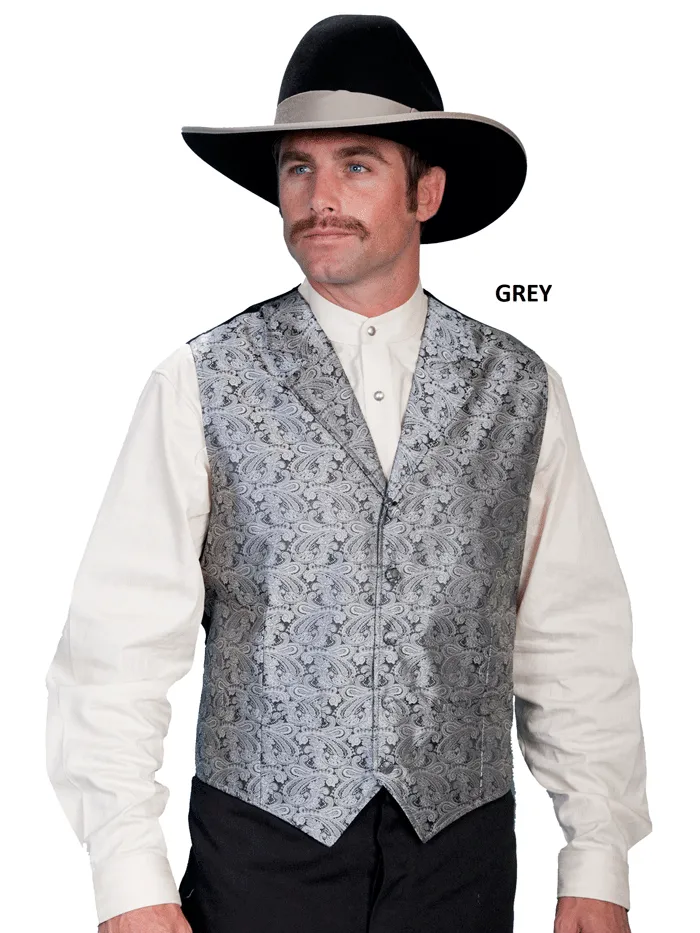 Scully RW093 Mens Rangewear Paisley Button Vest In Various Colors