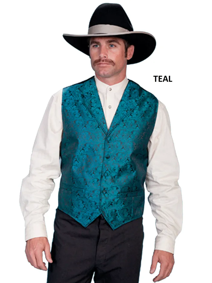 Scully RW093 Mens Rangewear Paisley Button Vest In Various Colors