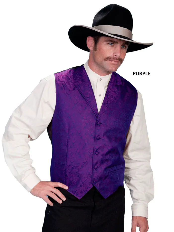 Scully RW093 Mens Rangewear Paisley Button Vest In Various Colors