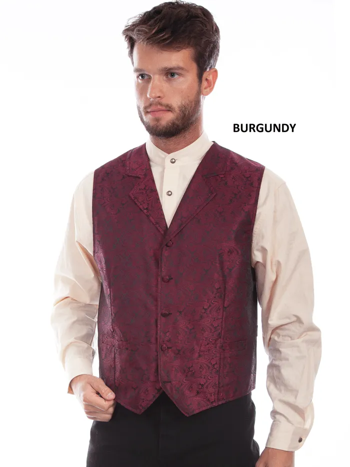 Scully RW093 Mens Rangewear Paisley Button Vest In Various Colors
