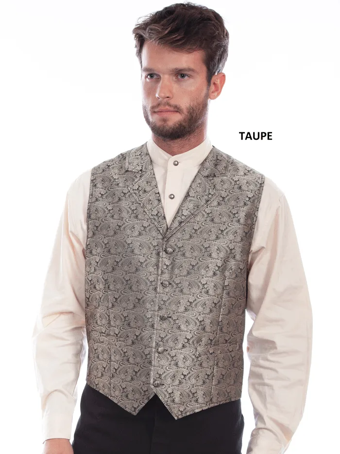 Scully RW093 Mens Rangewear Paisley Button Vest In Various Colors