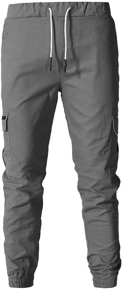 sdbrld Cargo Pants For Men Men's Outdoor Hiking Joggers Fashion Solid Drawstring Recreation Fitness Cargo Pants with Pocket