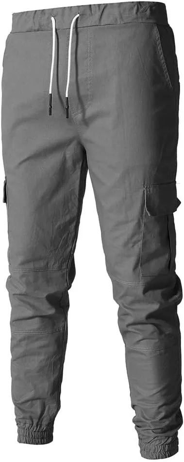 sdbrld Cargo Pants For Men Men's Outdoor Hiking Joggers Fashion Solid Drawstring Recreation Fitness Cargo Pants with Pocket