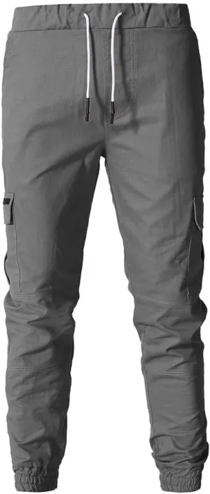 sdbrld Cargo Pants For Men Men's Outdoor Hiking Joggers Fashion Solid Drawstring Recreation Fitness Cargo Pants with Pocket
