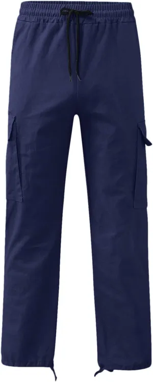 sdbrld Cargo Pants For Men Men's Relaxed Fit Beach Pants Streetwear Baggy Trousers Fashion Cargo Pants with Zipper Pockets