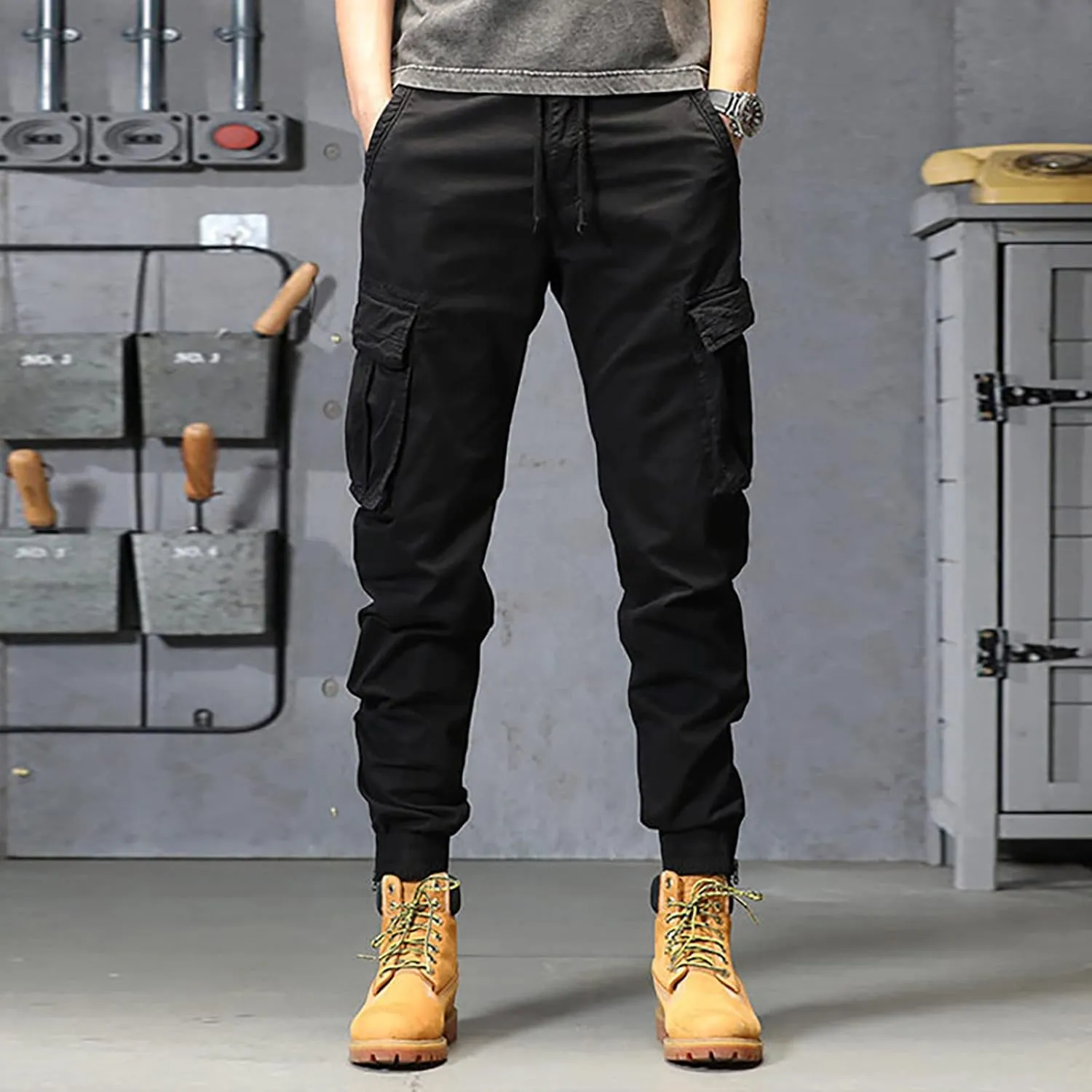 sdbrld Cargo Pants For Men Mens Ripstop Tactical Pants Casual Lightweight Outdoor Hiking Water Resistant Pants with Pockets
