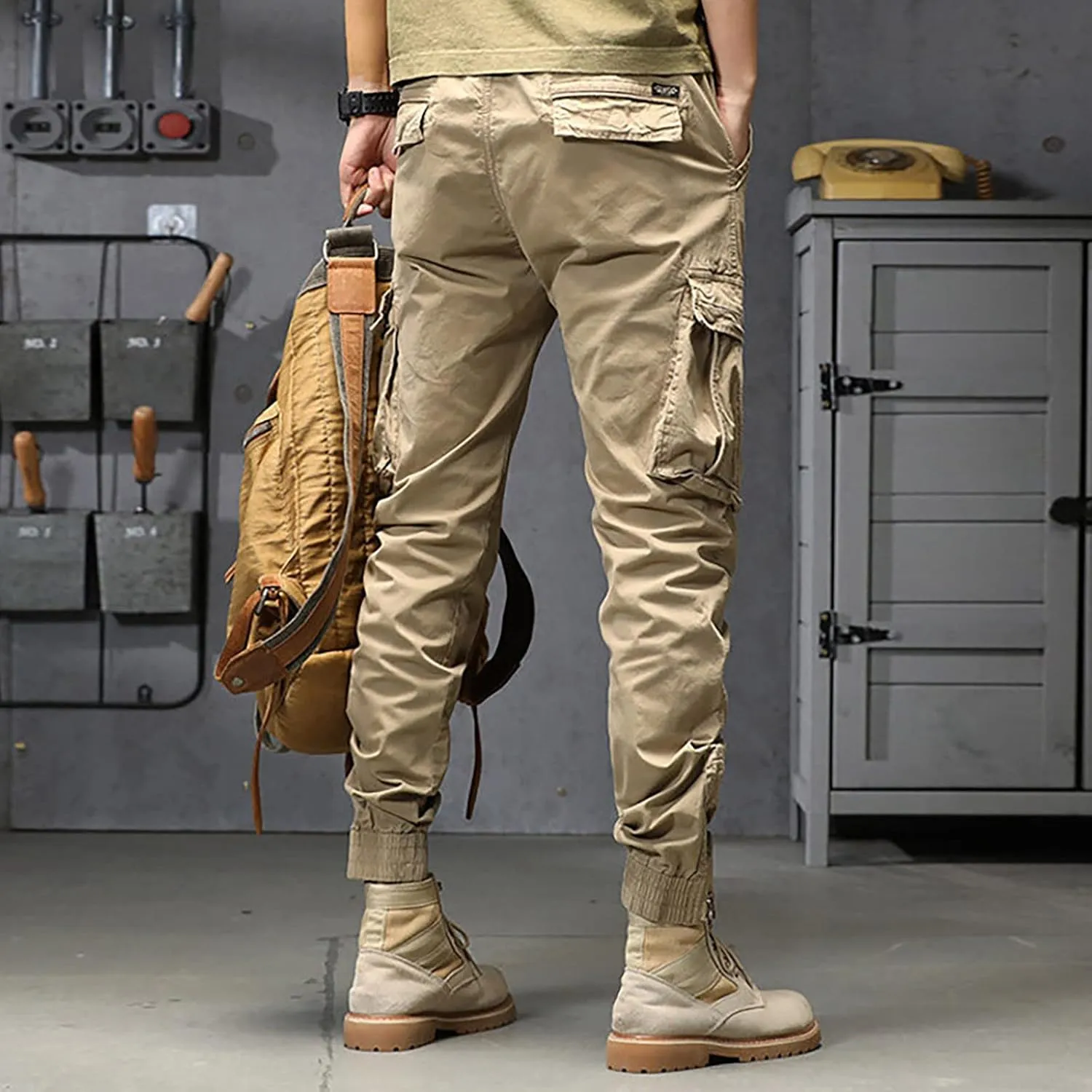 sdbrld Cargo Pants For Men Mens Ripstop Tactical Pants Casual Lightweight Outdoor Hiking Water Resistant Pants with Pockets