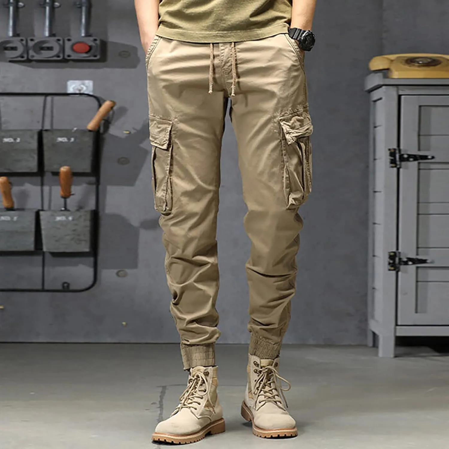 sdbrld Cargo Pants For Men Mens Ripstop Tactical Pants Lightweight Casual Outdoor Hiking Water Resistant Pants with Pockets