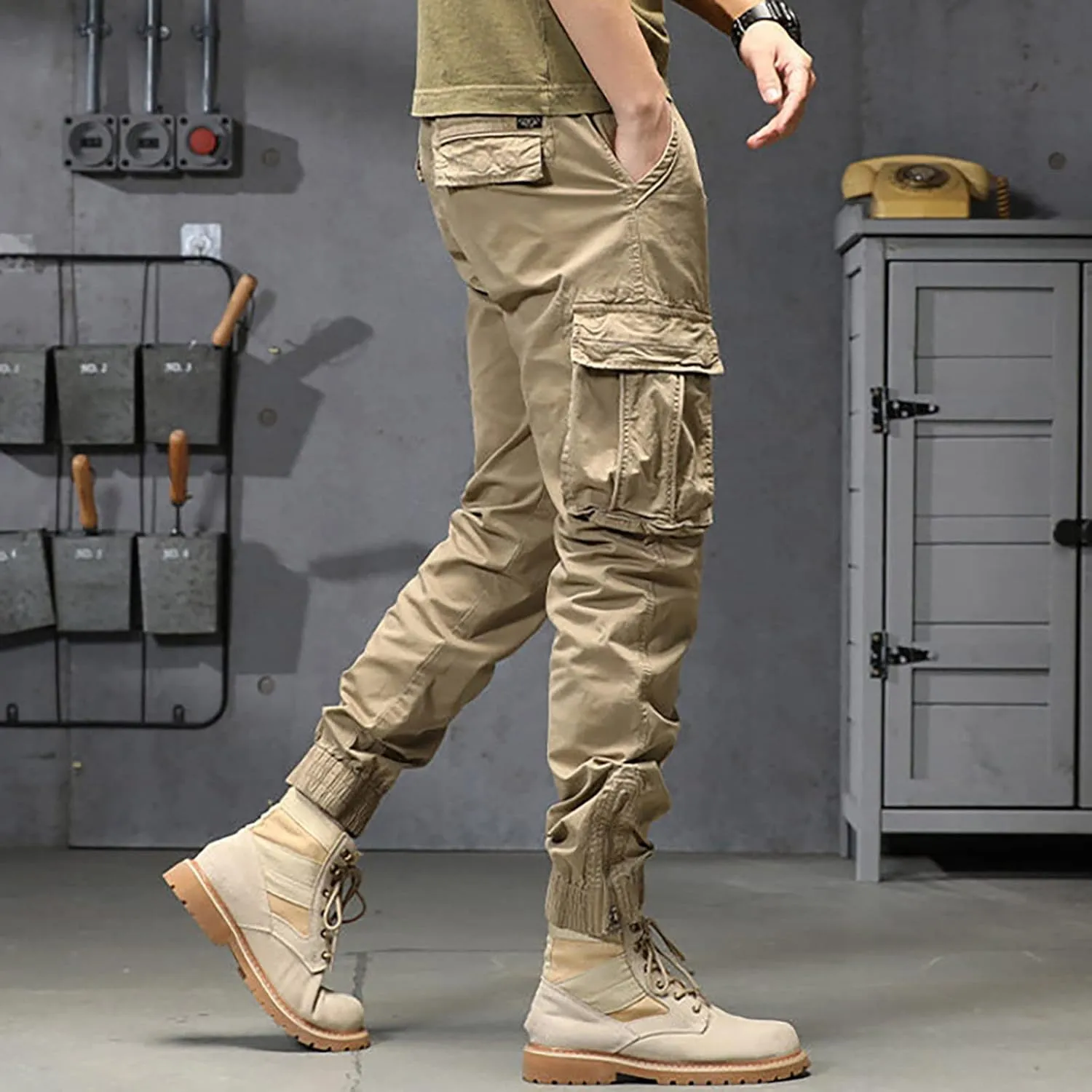 sdbrld Cargo Pants For Men Mens Ripstop Tactical Pants Lightweight Casual Outdoor Hiking Water Resistant Pants with Pockets