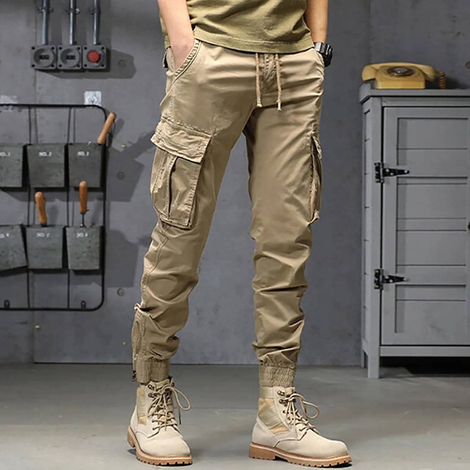 sdbrld Cargo Pants For Men Mens Ripstop Tactical Pants Lightweight Casual Outdoor Hiking Water Resistant Pants with Pockets
