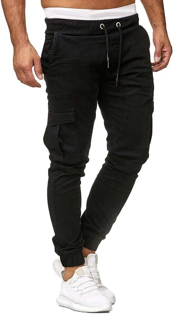 sdbrld Cargo Pants For Men Slim Fit Sweatpants For Men Pack Mens Casual Joggers Pants - Cotton Drawstring Chino Cargo Pants Hiking Outdoor Twill Track Jogging Sweatpants Pants