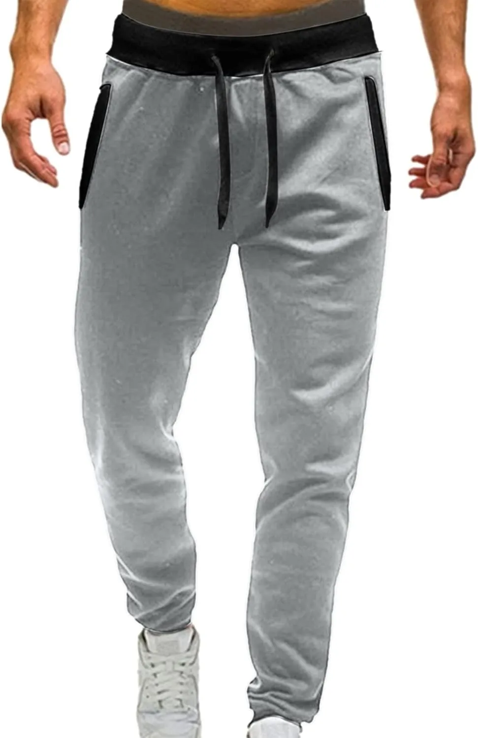 sdbrld Sweatpants For Men Mens Cotton Sport Joggers Solid Drawstring Cargo Pants Trendy Hiking Running Sweatpants Trousers