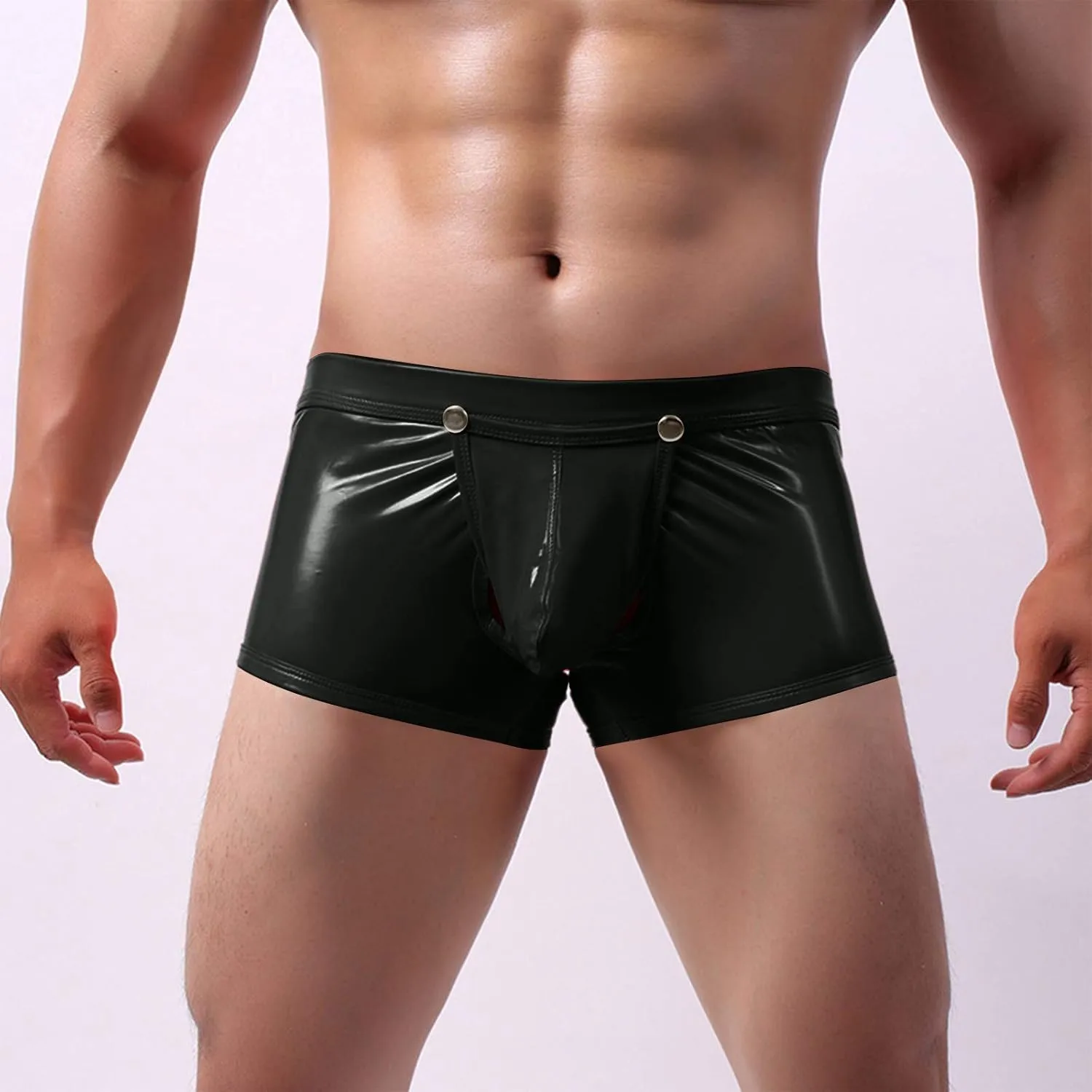 Sexy Faux Leather Lingerie Thong Underwear for Men Comfortable Briefs String Shorts Apparel